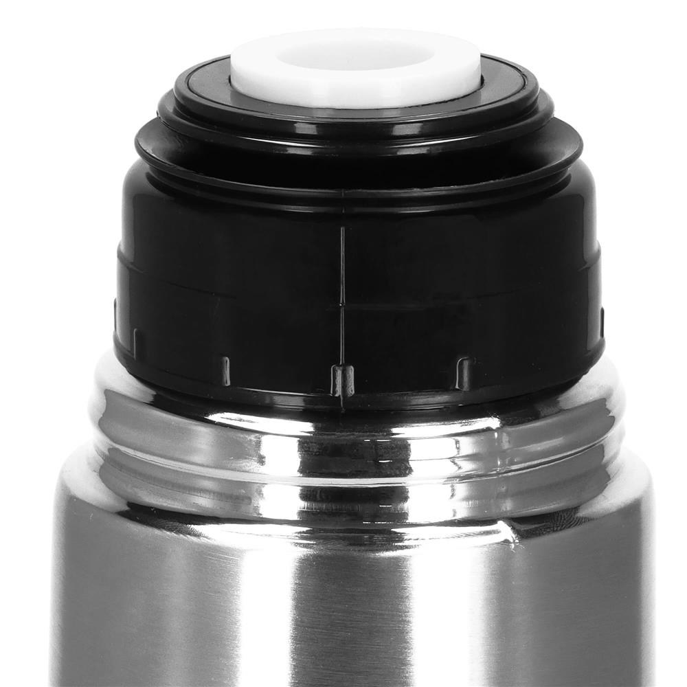 Cana termos cu pahar, perete din inox dublu izolat, 500ml, 24cm, argintiu