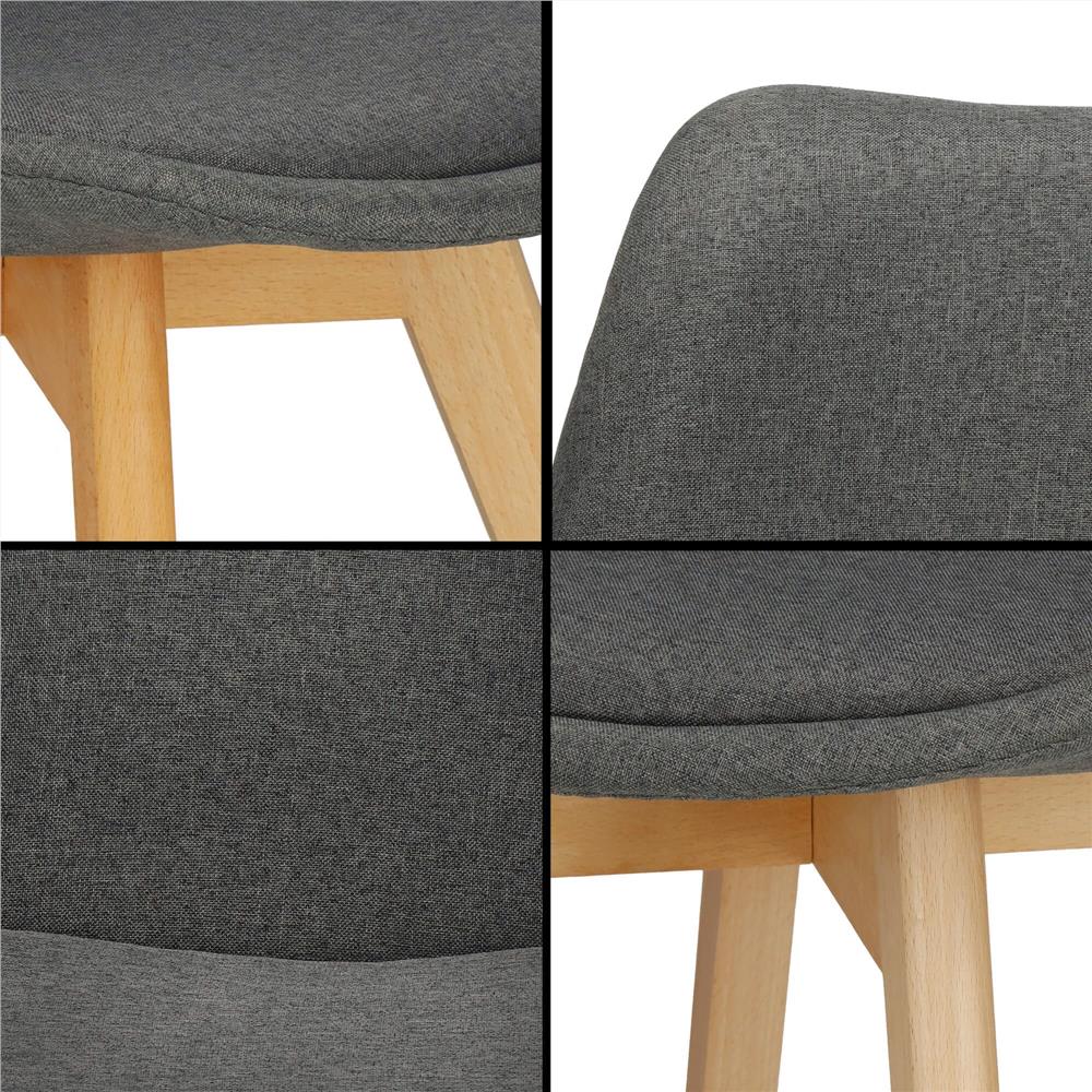Set 4 scaune dining Verdhe pentru bucatarie tapitat cu material din in, 44x80cm, gri