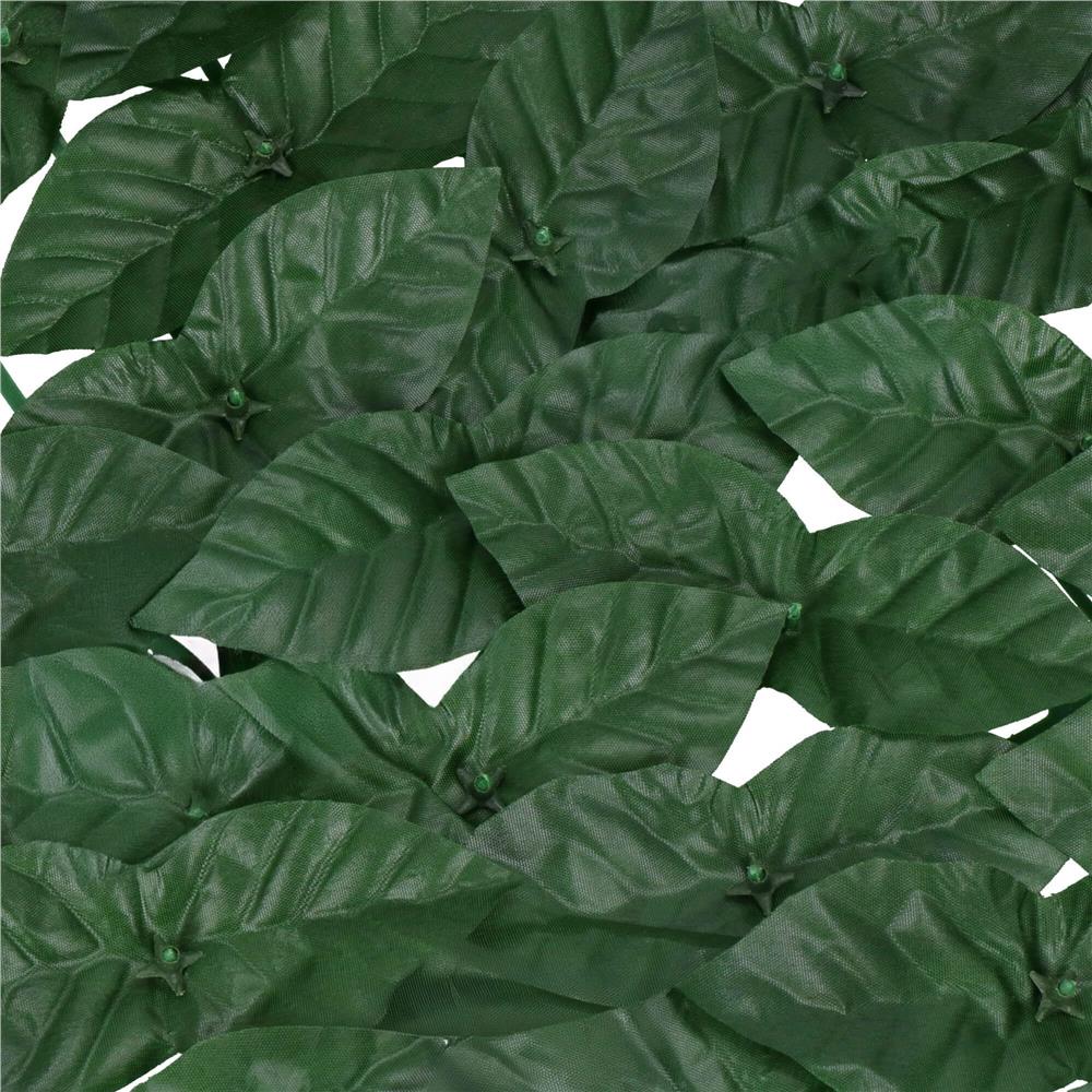 Panou paravan cu frunze artificiale pentru gard sau balcon, 100x300cm, verde inchis
