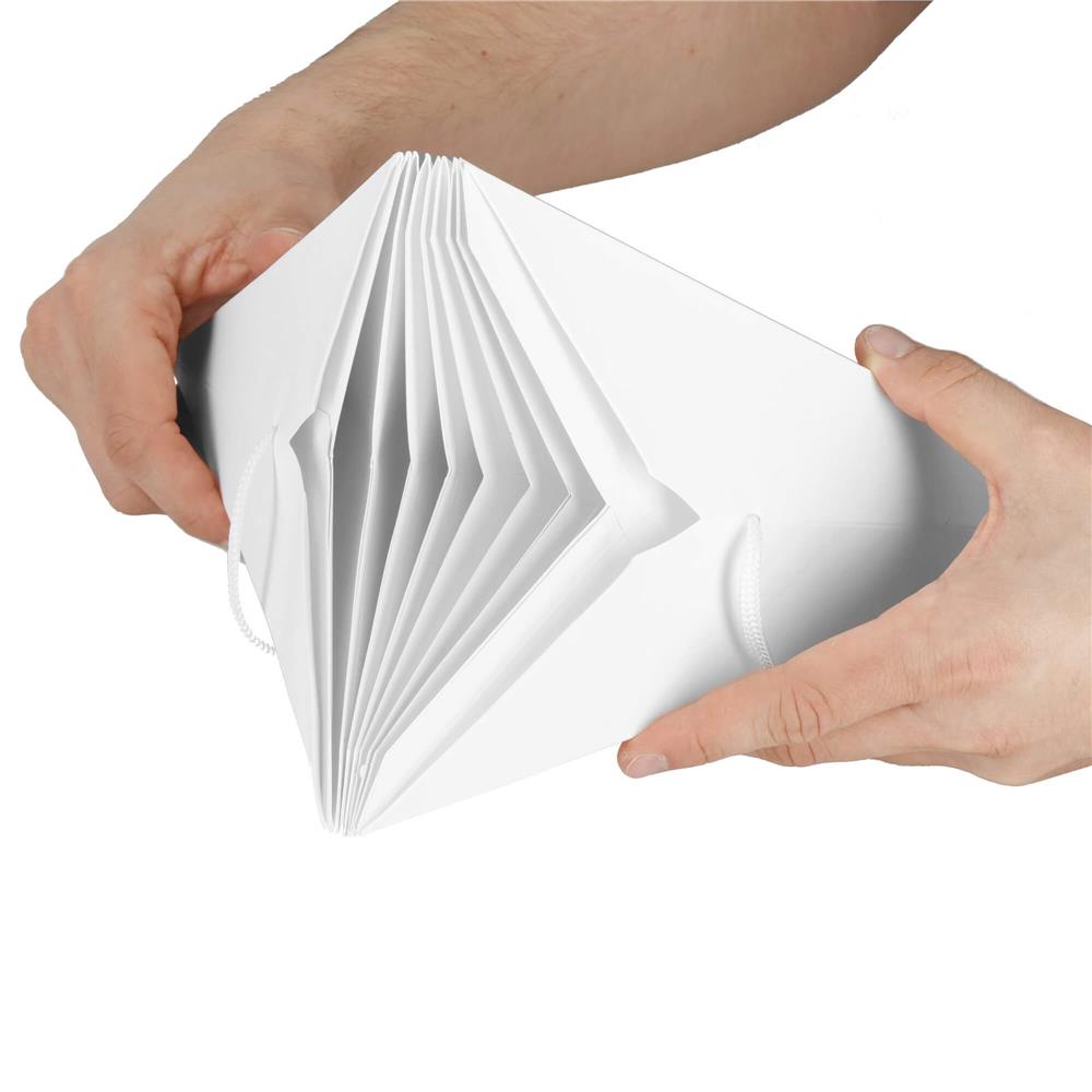 Stea decorativa 3D din hartie, cu 9 colturi, 60cm, alba