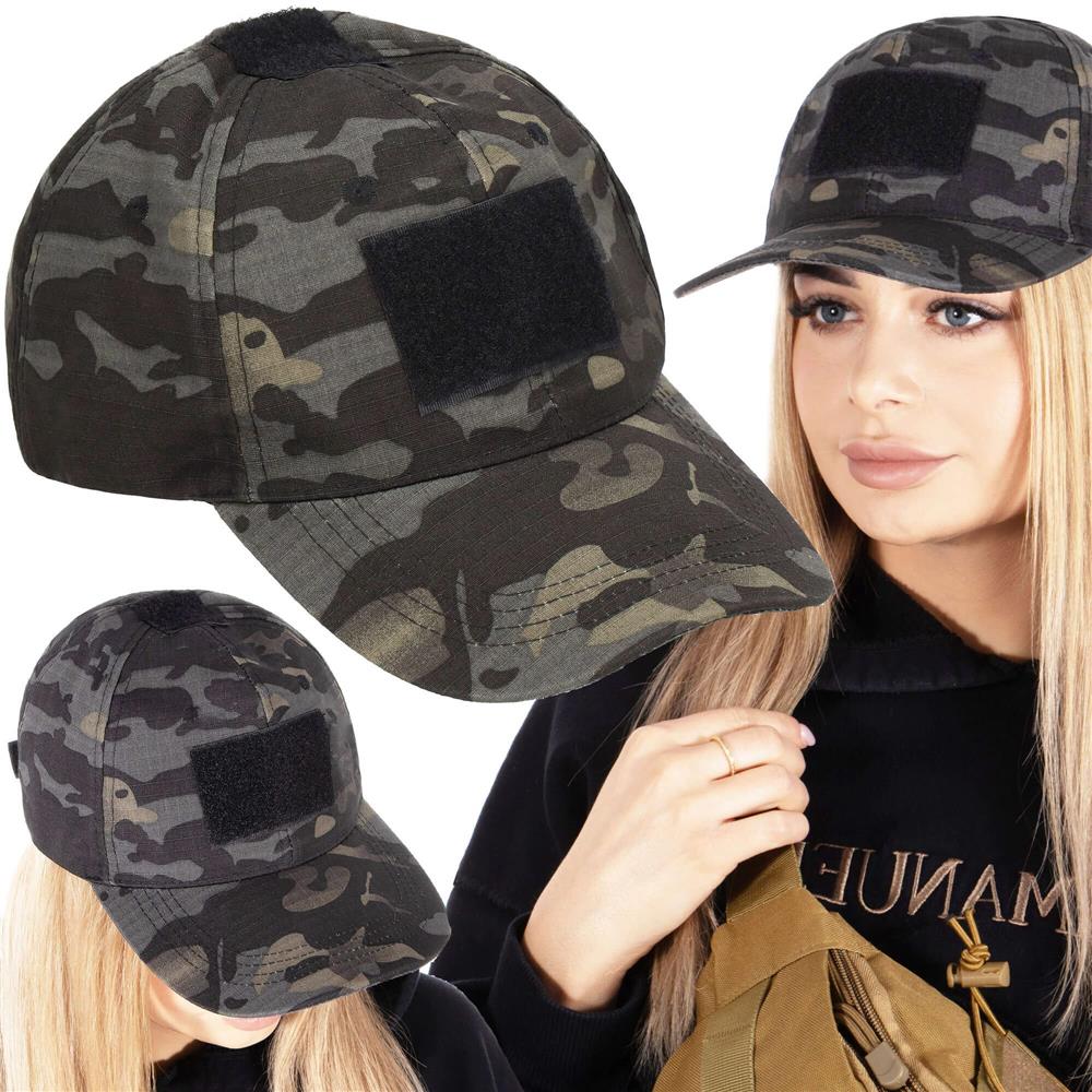 Sapca tactica cu cozoroc curbat, cu scai pentru atasare patch, unisex, culoare camuflaj