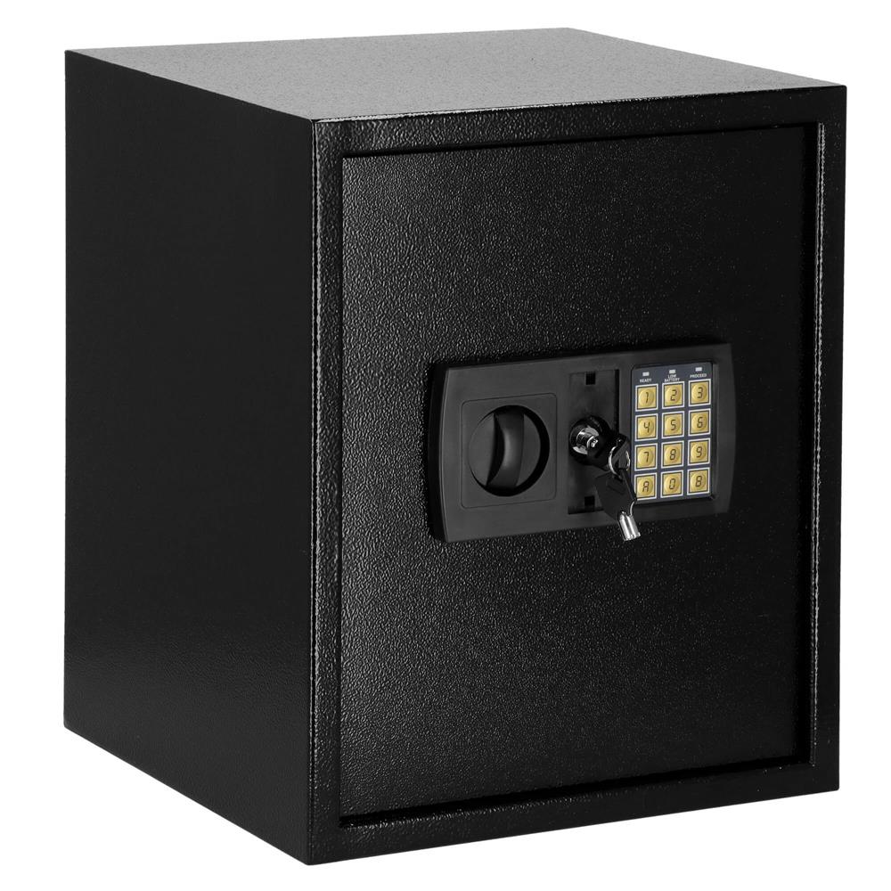 Seif electronic standard cu cifru si cheie, 415x350x310 mm, negru