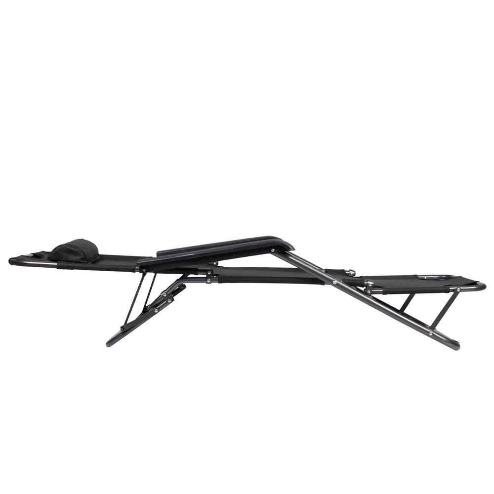 Sezlong pliabil Relax Zero Gravity, 80x60x153cm, negru