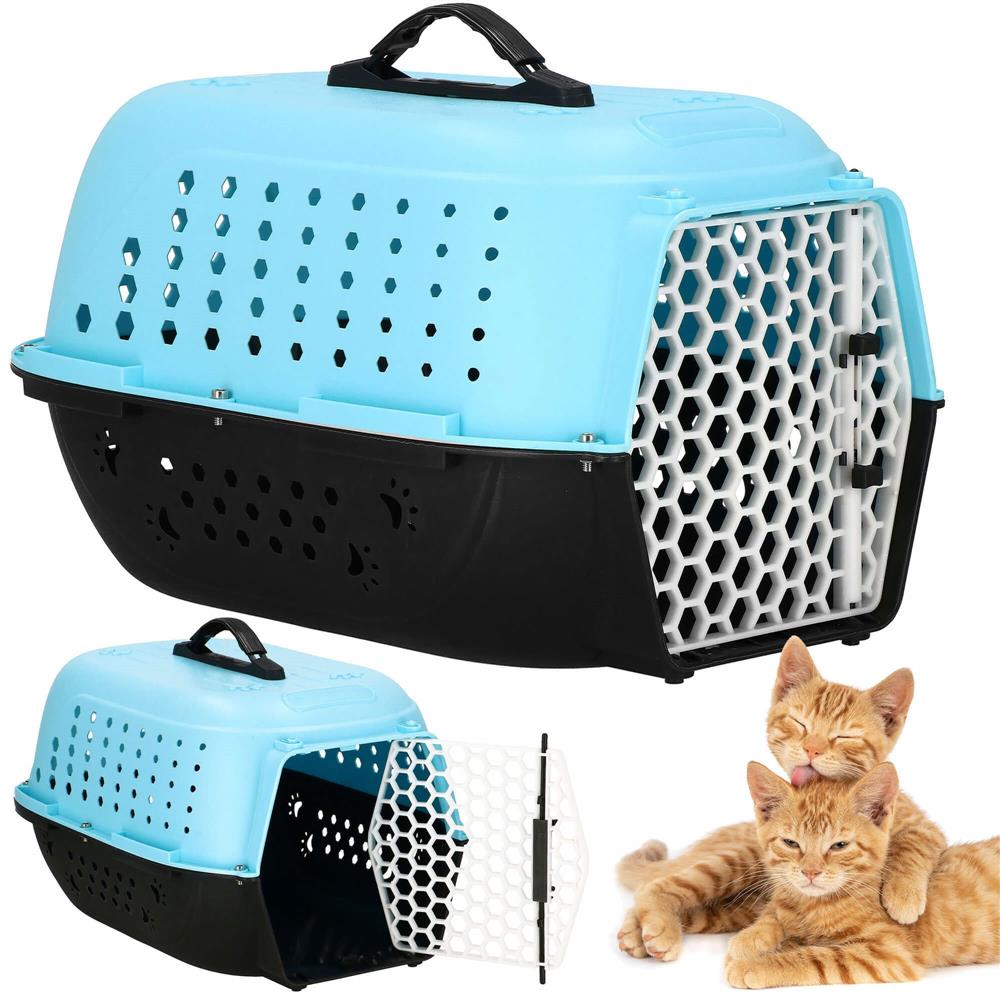 Cusca transport animale, 48x33x28 cm, maxim 7kg, negru albastru