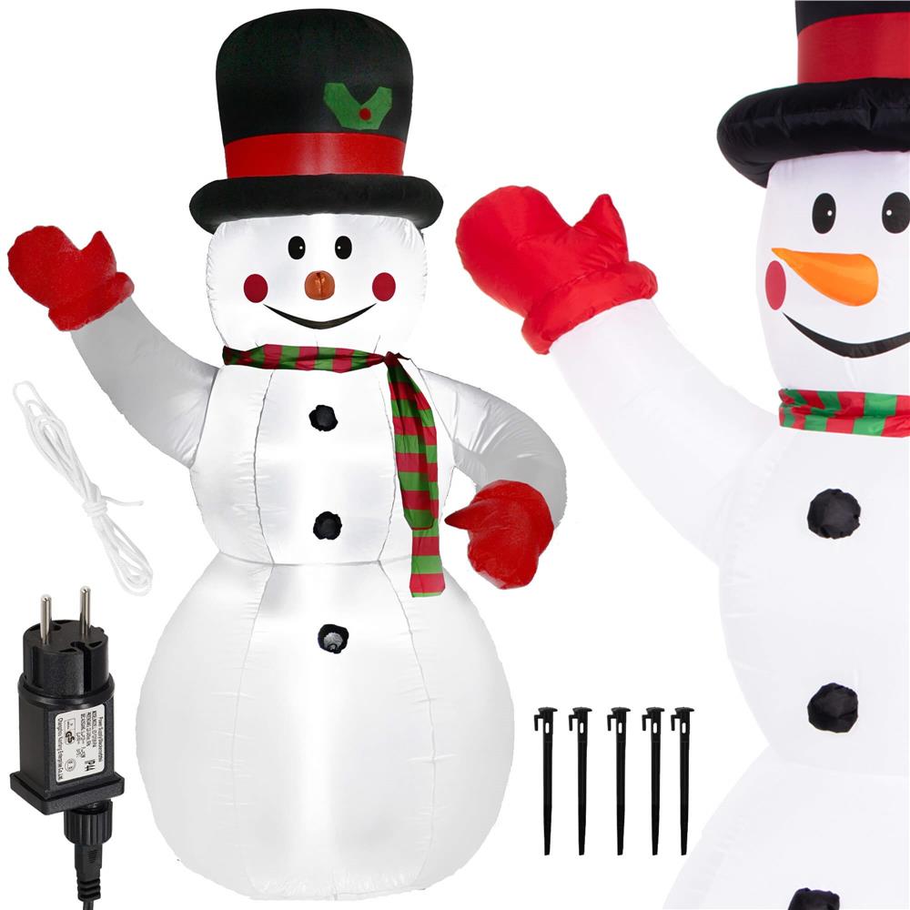 Figurina Craciun Om de Zapada, gonflabila, cu iluminare LED, umflare automata, 180cm