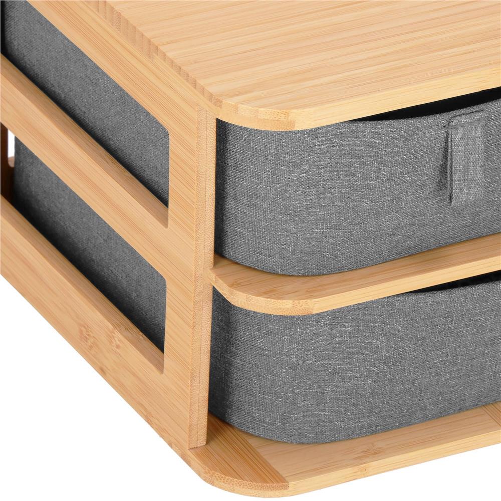 Cutie organizare din bambus, cu 3 sertare detasabile, 16x36x23cm, maro