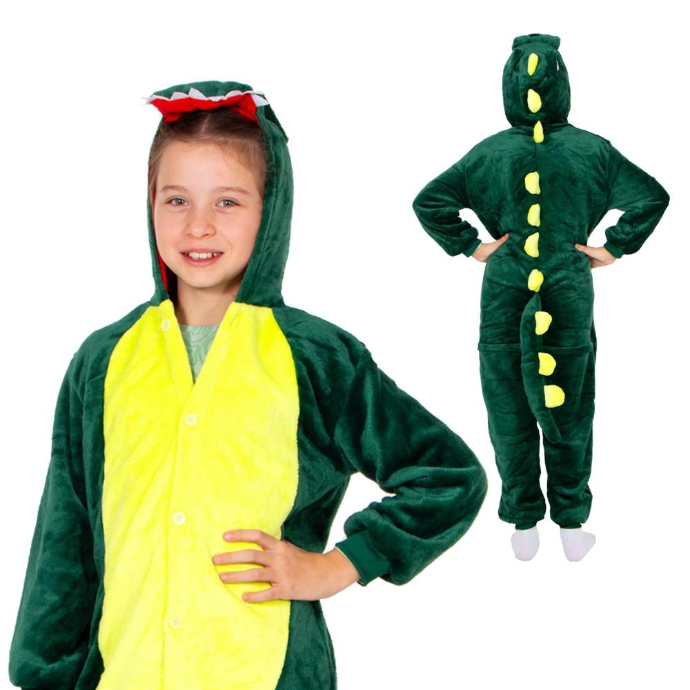 Pijama tip salopeta pentru copii, model Dragon, marime 130-140cm