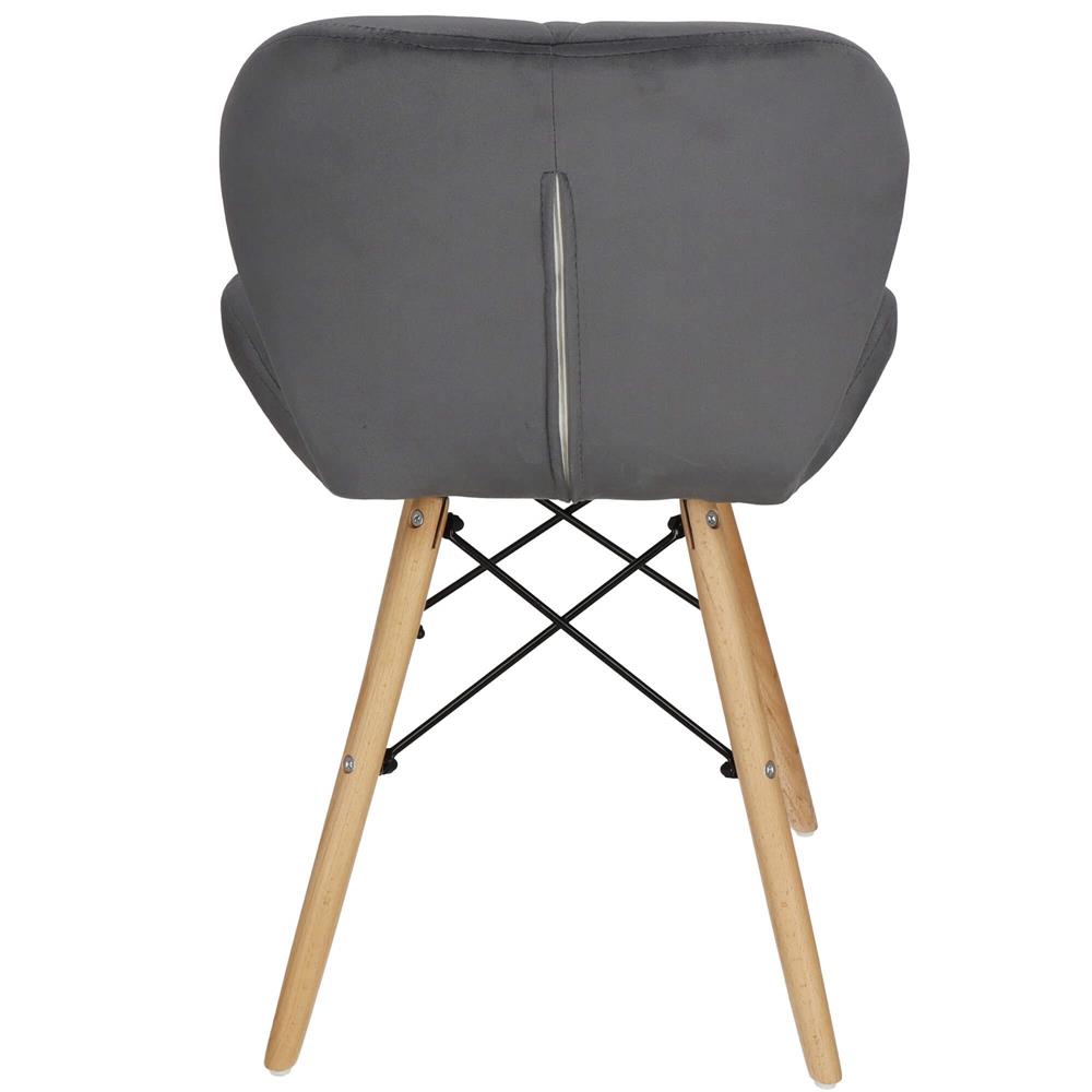 Set 4 scaune dining Torino pentru bucatarie tapitat cu catifea, 40x72cm, gri
