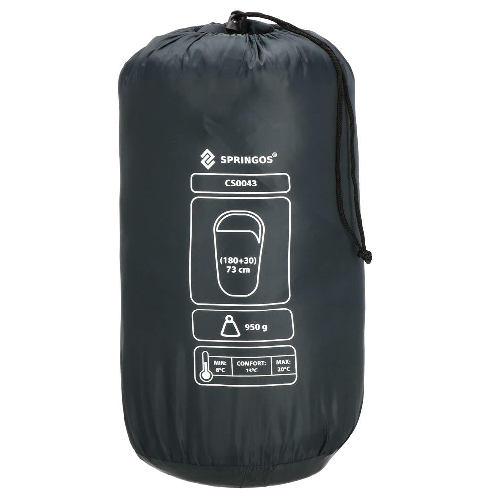 Sac de dormit tip mumie, cu geanta de transport, 210x73cm, 8-20grade, culoare gri