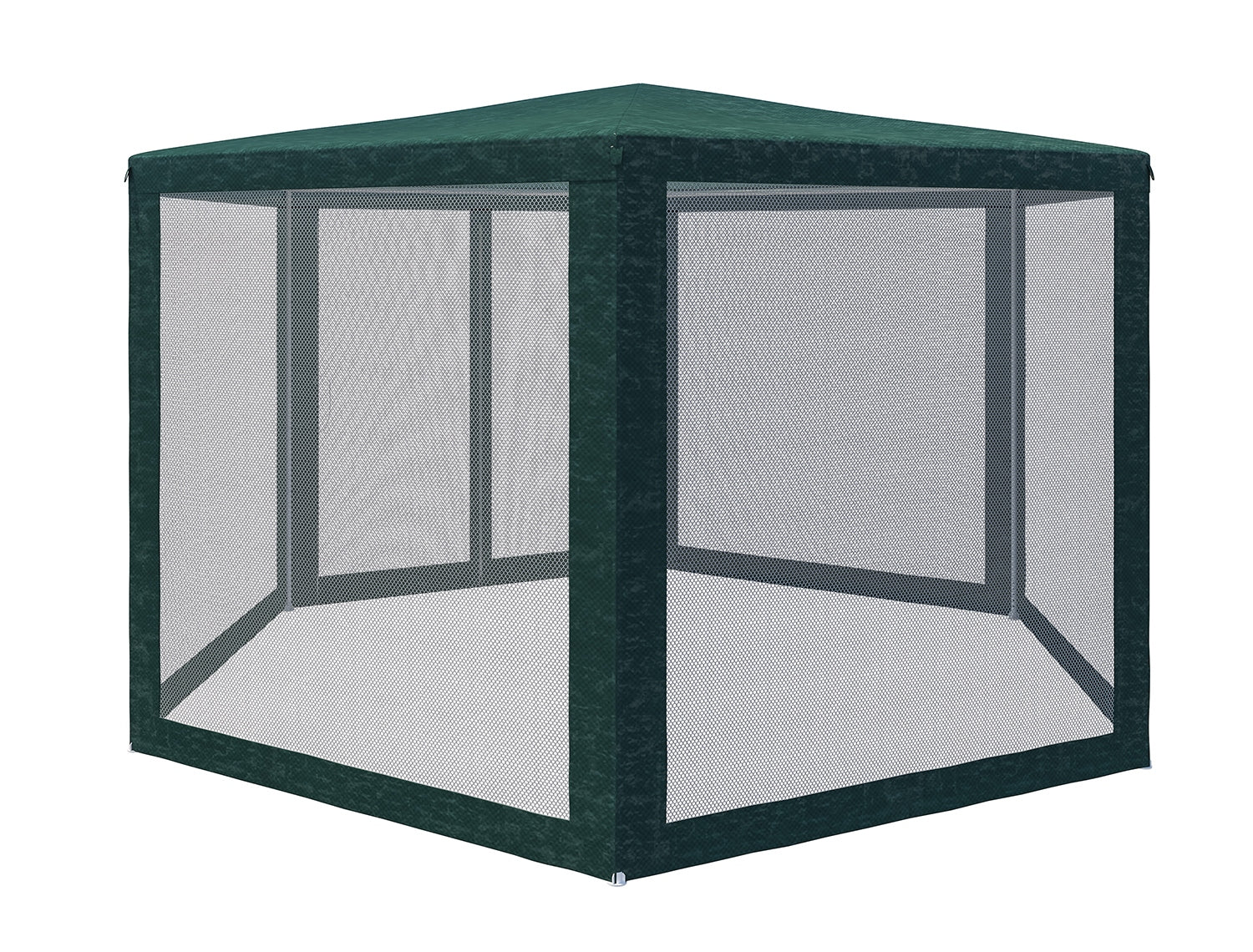 Pavilion cu plasa anti-insecte, fermoar, hexagonal, 200cm, Verde
