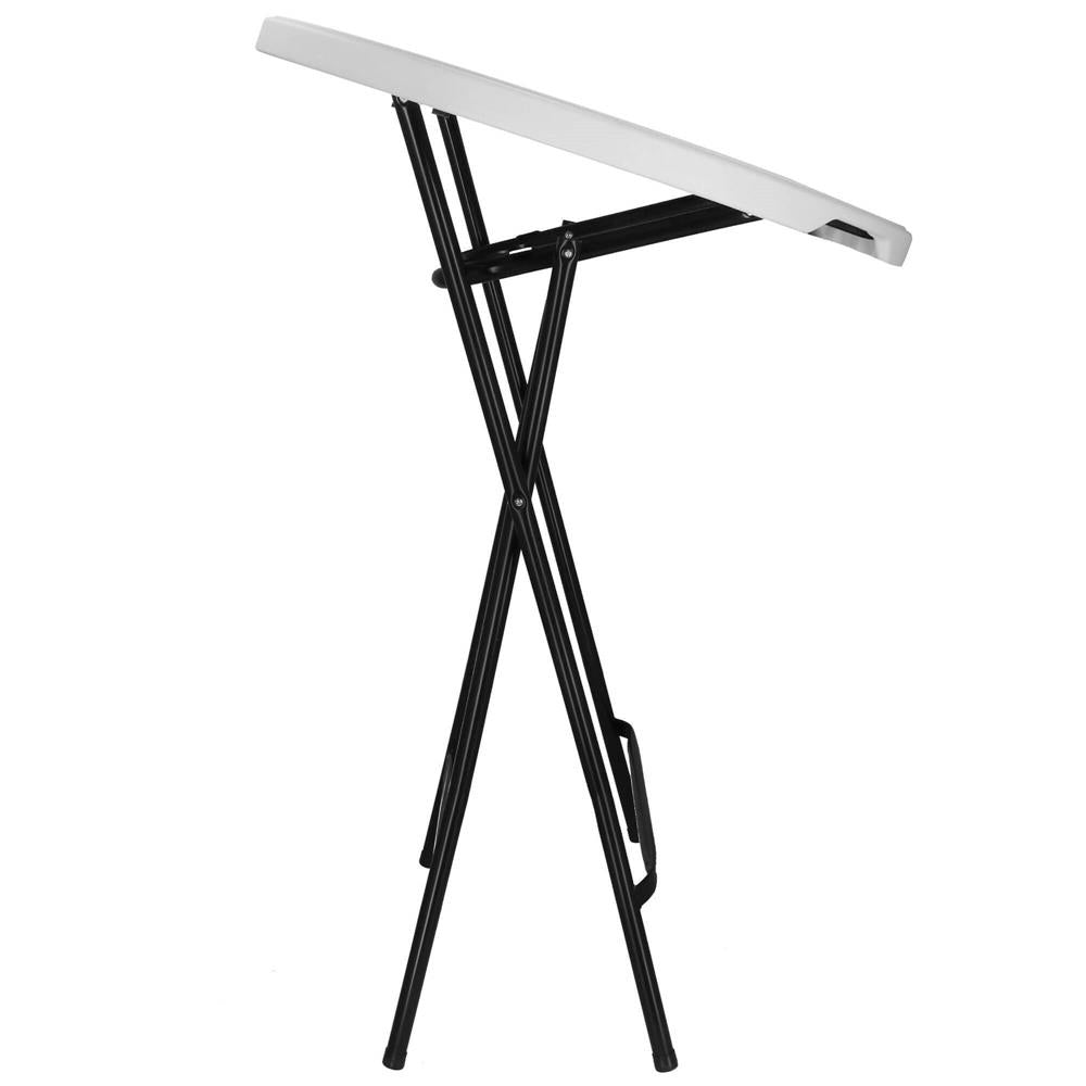 Masa catering profesionala pentru evenimente, inalta, cu picioare metal pliabile, rotunda, d 80 cm, h 110 cm, alb - 16