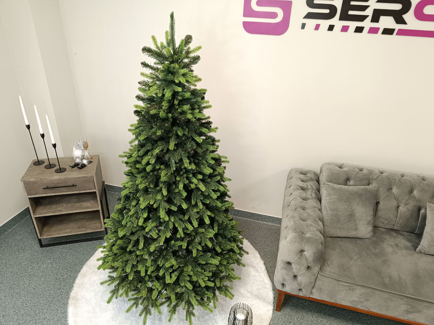 Brad artificial Christmas Deluxe by Sersimo, Carpati cu varfuri verzi, 2D+3D, 180cm