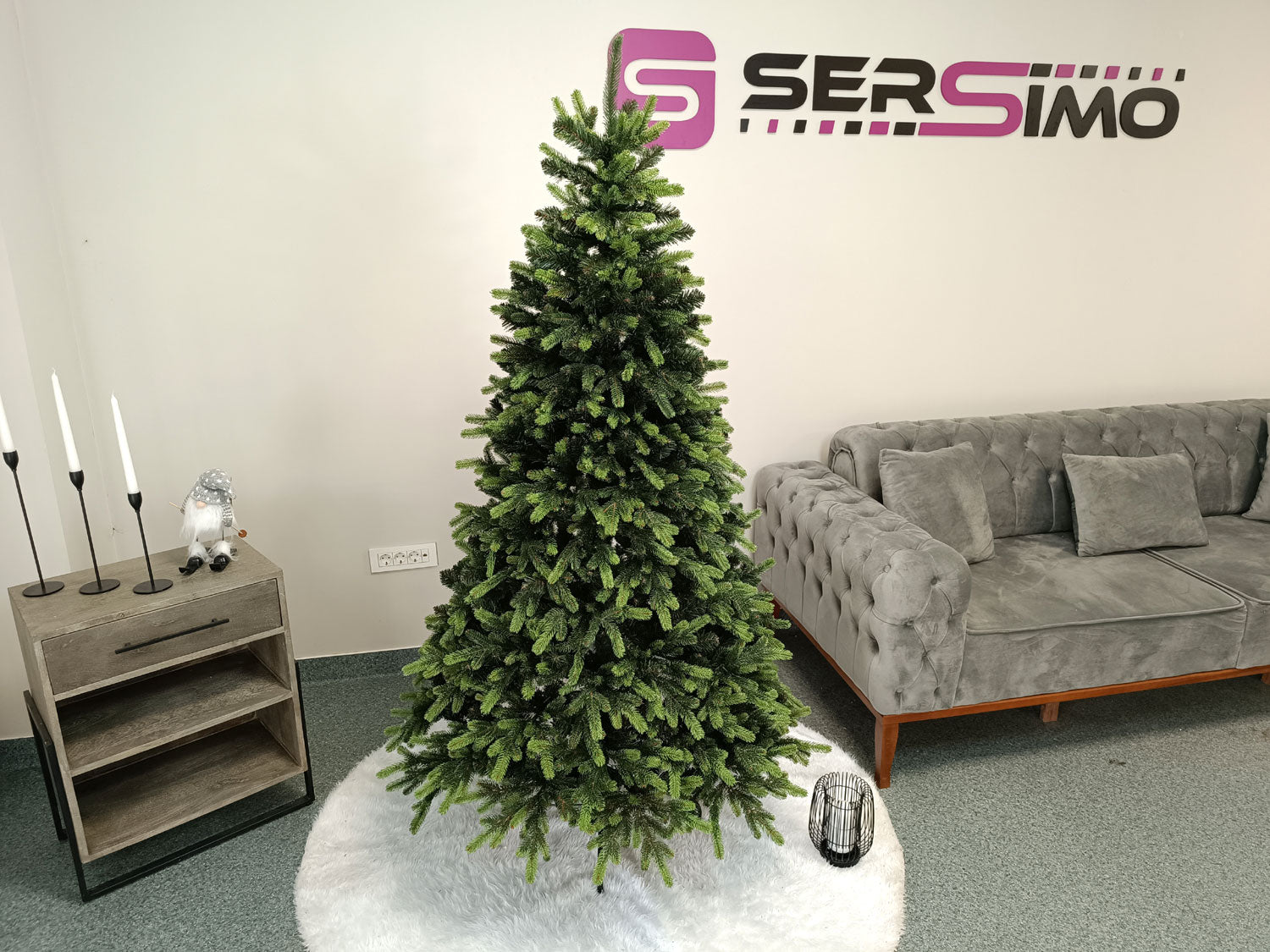 Brad artificial Christmas Deluxe by Sersimo, Carpati cu varfuri verzi, 2D+3D, 180cm