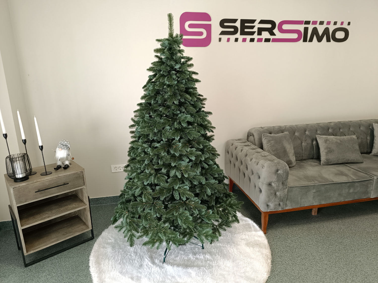 Brad artificial Christmas Deluxe by Sersimo, Canada argintiu, 3D,180cm