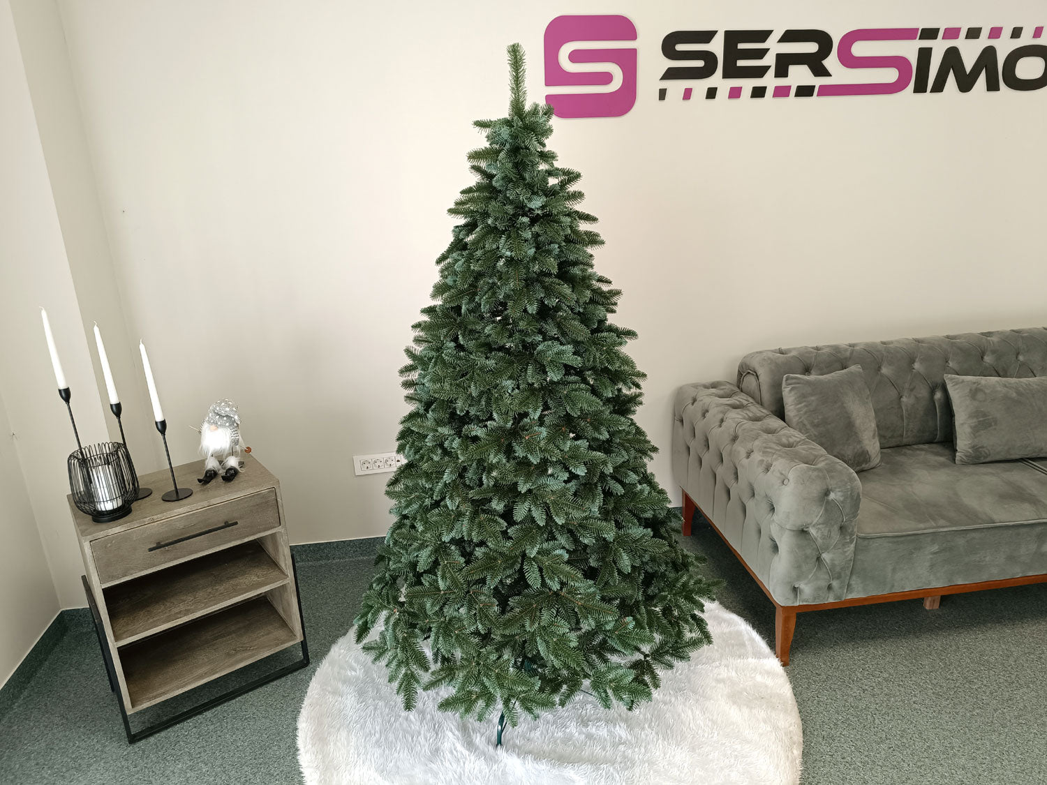 Brad artificial Christmas Deluxe by Sersimo, Canada argintiu, 3D,180cm