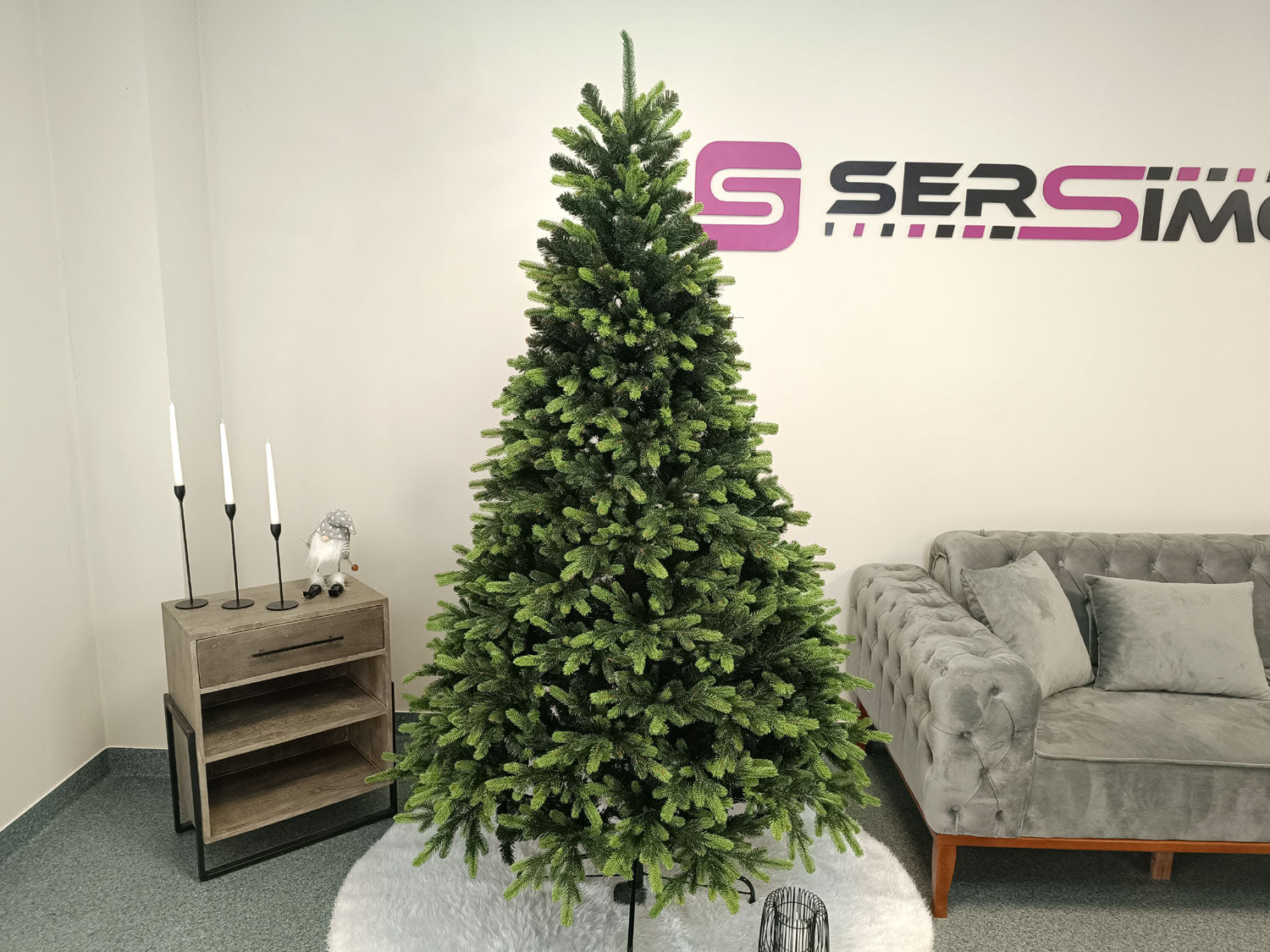 Brad artificial Christmas Deluxe by Sersimo, Carpati cu varfuri verzi, 2D+3D, 210cm