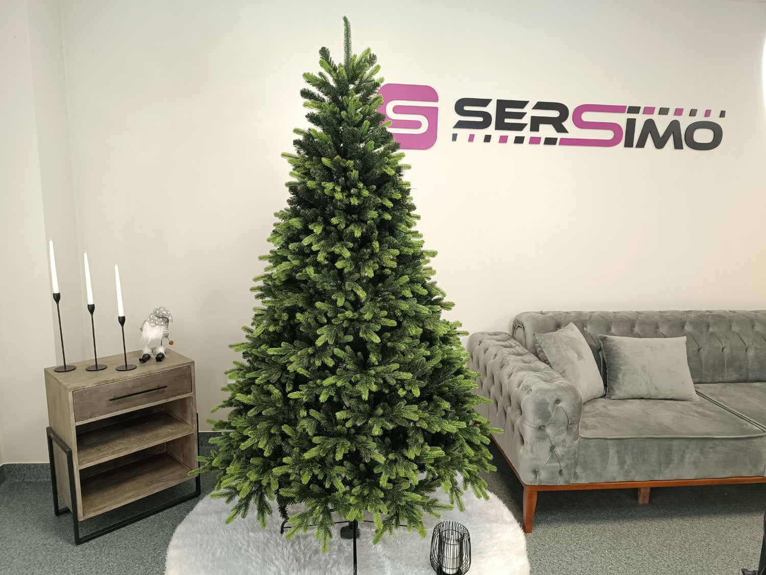 Brad artificial Christmas Deluxe by Sersimo, Carpati cu varfuri verzi, 2D+3D, 210cm
