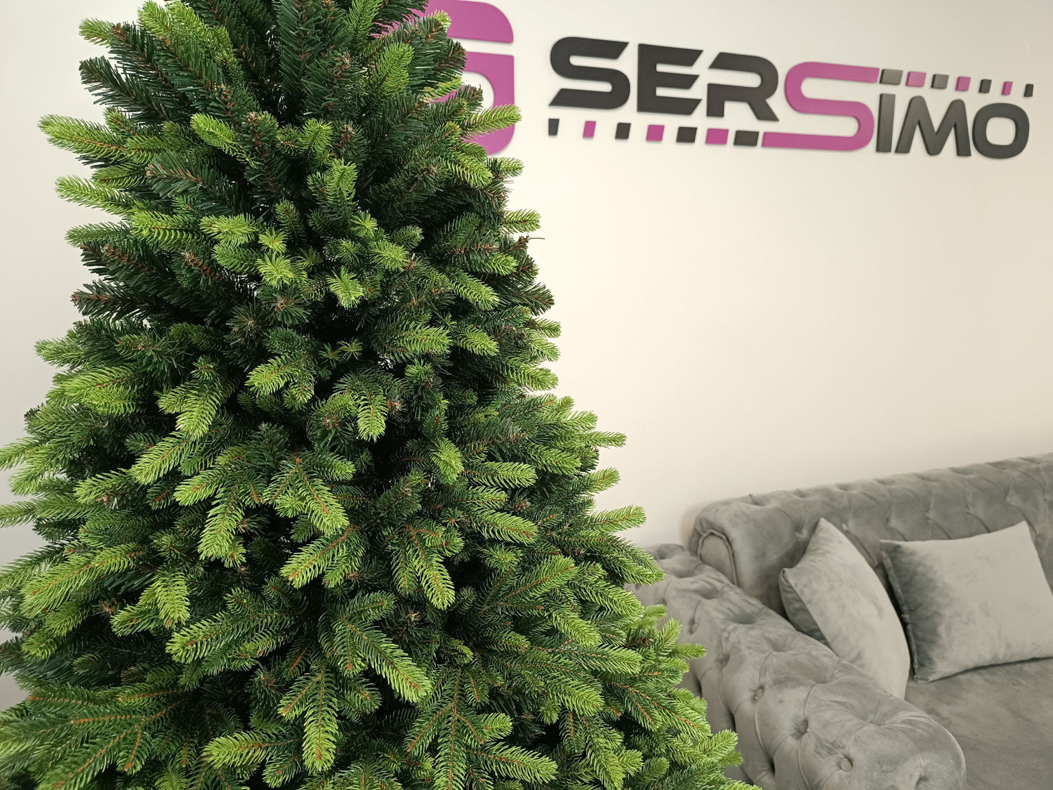 Brad artificial Christmas Deluxe by Sersimo, Carpati cu varfuri verzi, 2D+3D, 210cm