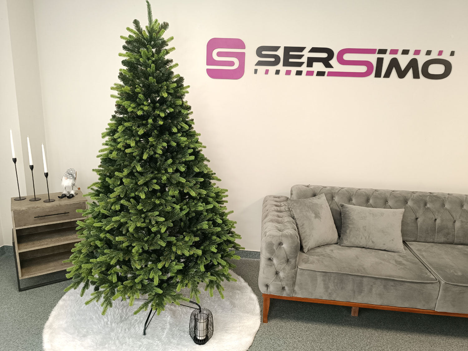 Brad artificial Christmas Deluxe by Sersimo, Carpati cu varfuri verzi, 2D+3D, 210cm