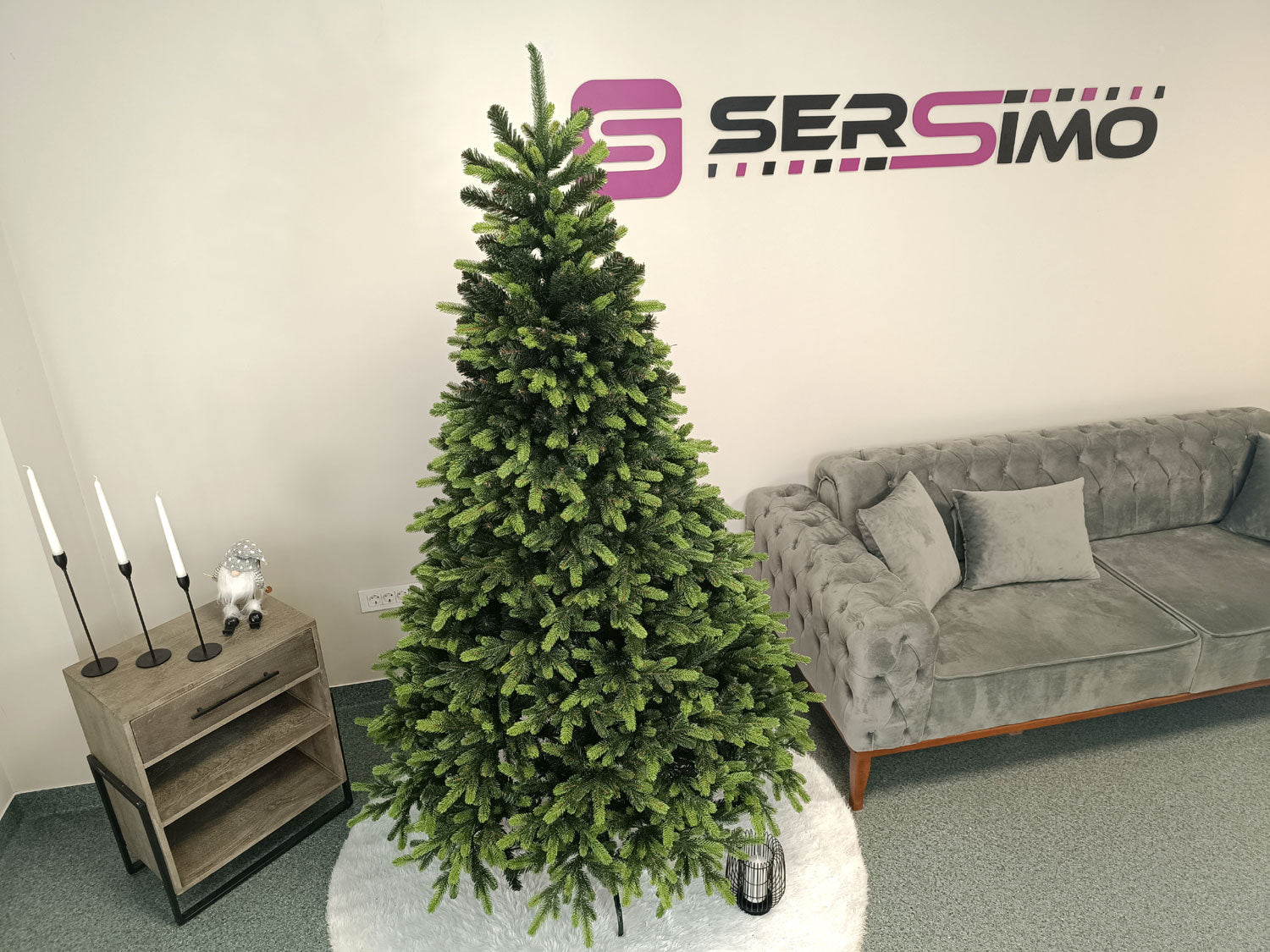 Brad artificial Christmas Deluxe by Sersimo, Carpati cu varfuri verzi, 2D+3D, 210cm