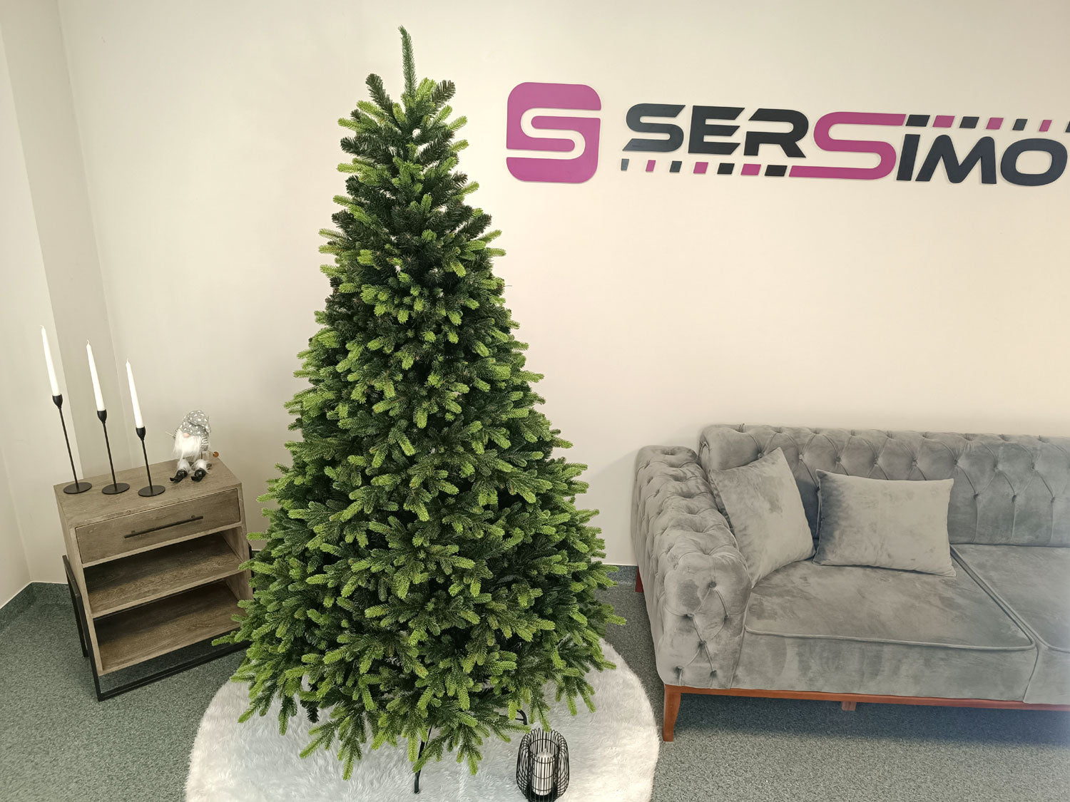 Brad artificial Christmas Deluxe by Sersimo, Carpati cu varfuri verzi, 2D+3D, 210cm