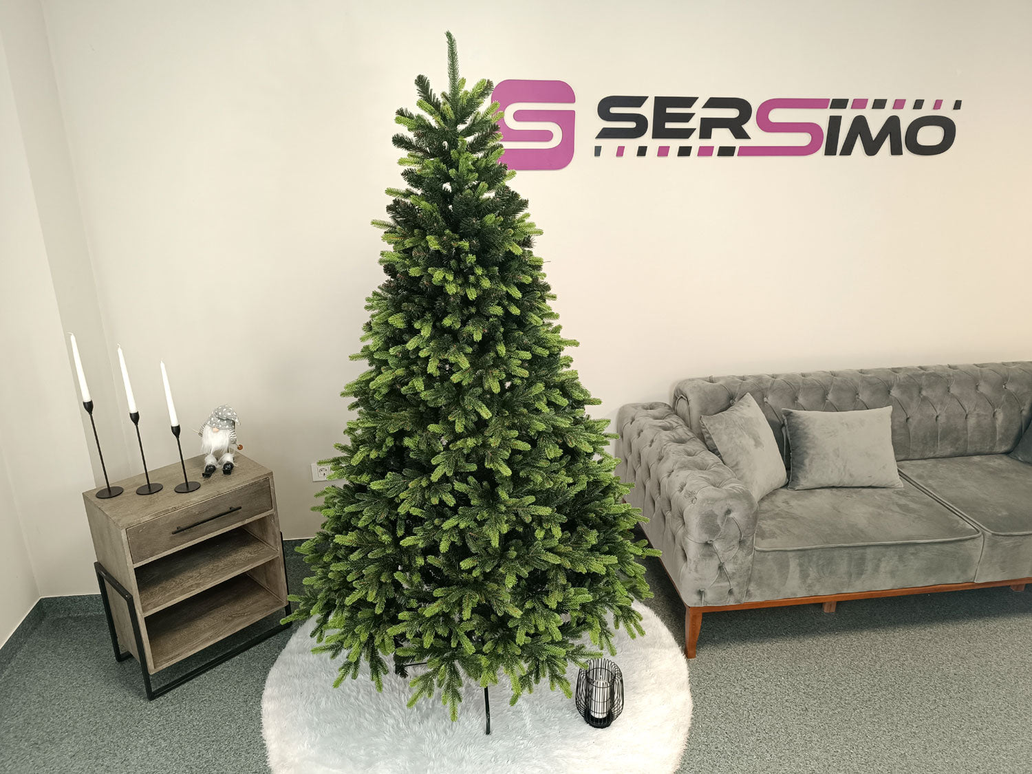 Brad artificial Christmas Deluxe by Sersimo, Carpati cu varfuri verzi, 2D+3D, 210cm