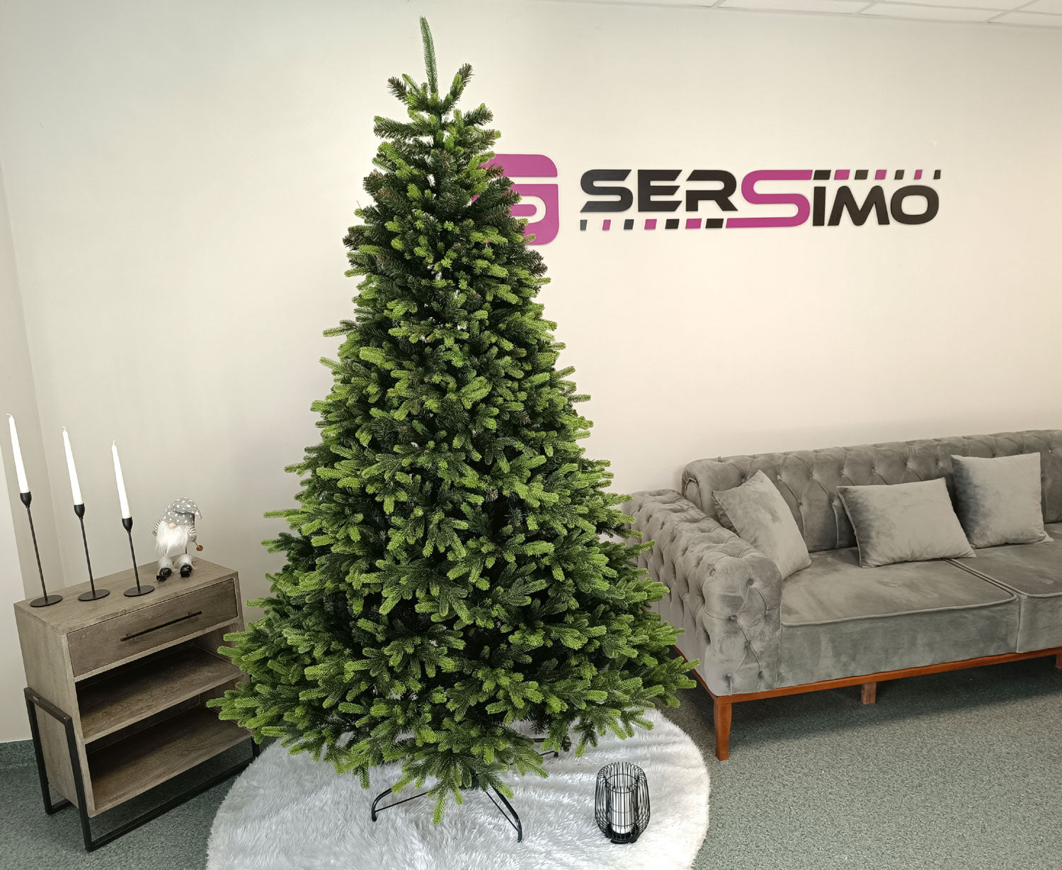 Brad artificial Christmas Deluxe by Sersimo, Carpati cu varfuri verzi, 2D+3D, 230cm