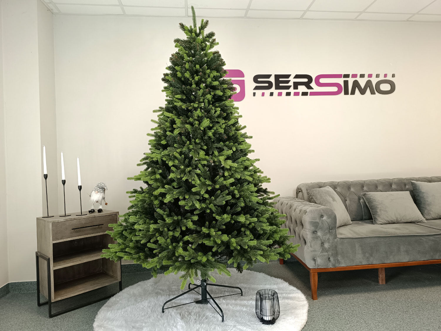 Brad artificial Christmas Deluxe by Sersimo, Carpati cu varfuri verzi, 2D+3D, 230cm