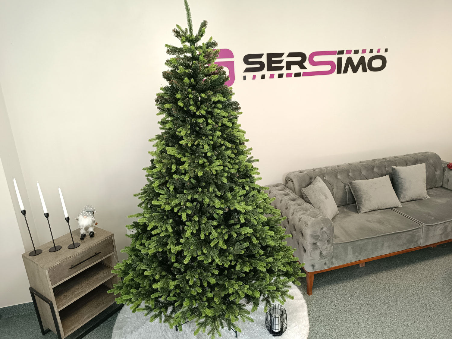 Brad artificial Christmas Deluxe by Sersimo, Carpati cu varfuri verzi, 2D+3D, 230cm