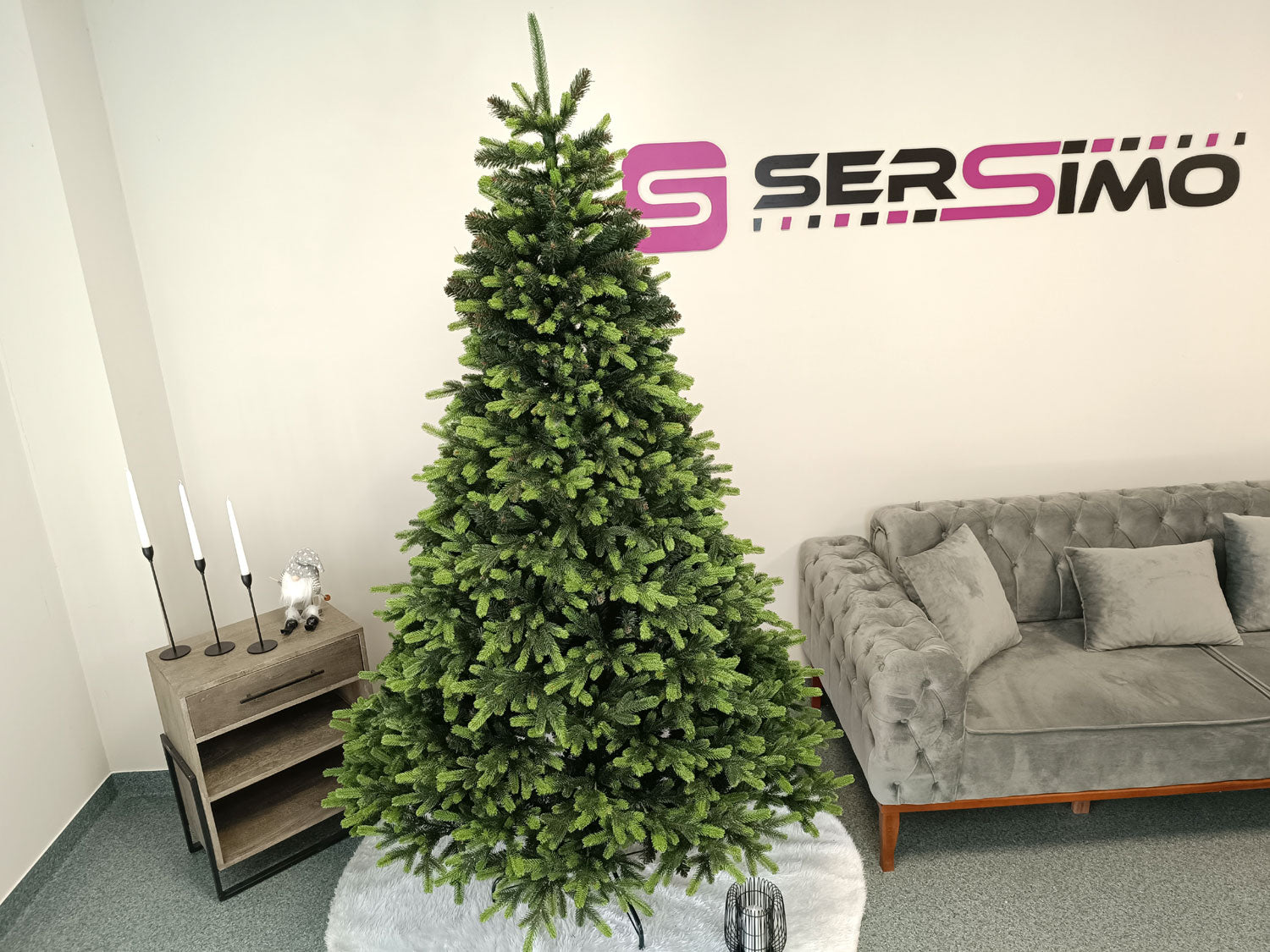 Brad artificial Christmas Deluxe by Sersimo, Carpati cu varfuri verzi, 2D+3D, 230cm