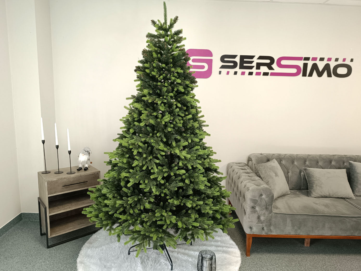 Brad artificial Christmas Deluxe by Sersimo, Carpati cu varfuri verzi, 2D+3D, 230cm