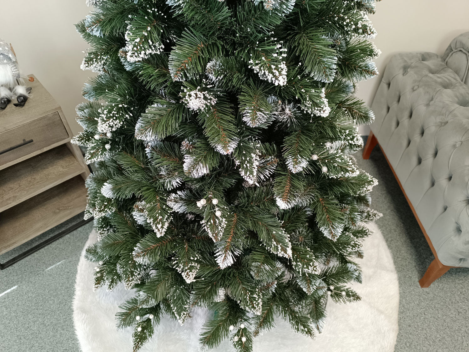 Brad artificial Christmas Deluxe by Sersimo, Crystal nins cu merisoare, 2D, 200cm