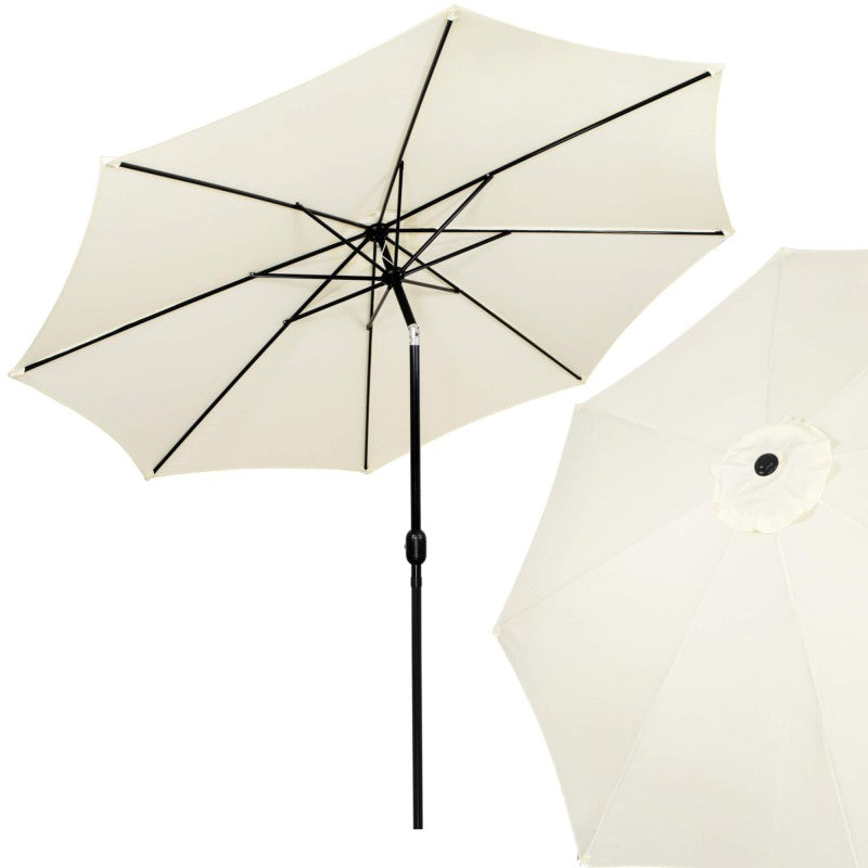 Umbrela terasa gradina, cu manivela si inclinare, GU17, diametru 300cm, Crem