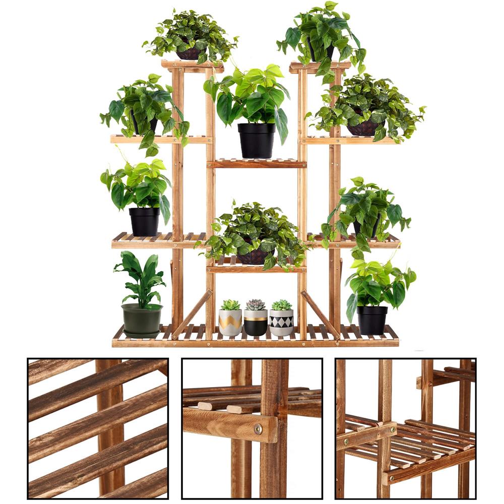 Stand de flori din lemn cu 15 etajere suport GA200, 119x120cm