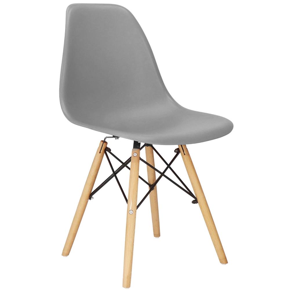 Set 4 scaune dining Scandinav pentru bucatarie, 38x42x82cm, gri inchis