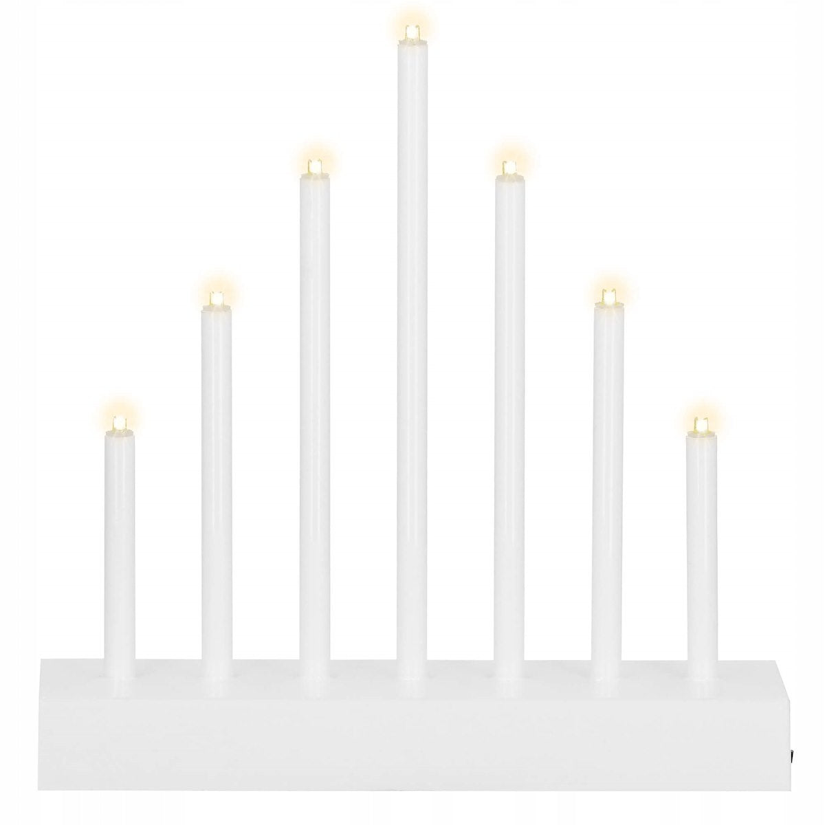 Lumanari decorative de Craciun, 7 becuri tip LED, culoare argintiu