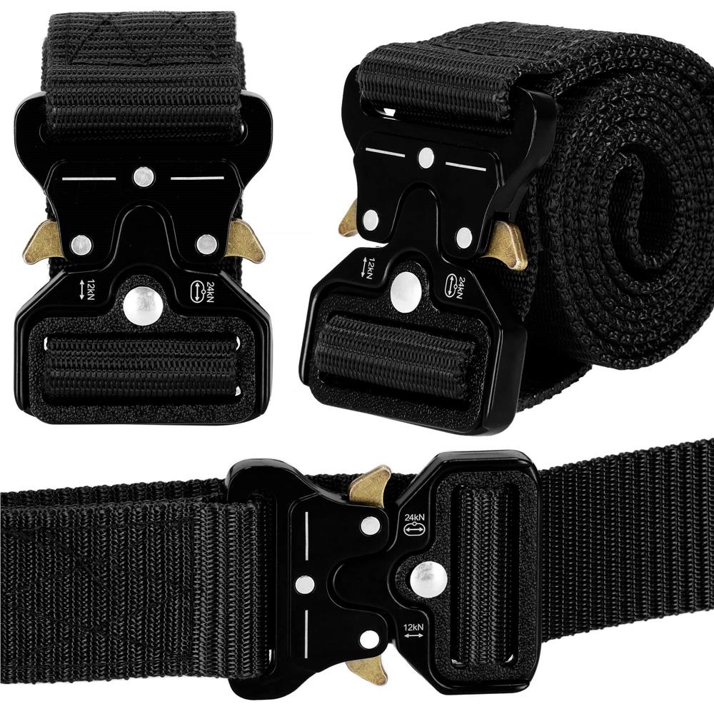 Curea centura Tactical Combat pentru barbati 3.5 x 125 cm, rezistent, negru