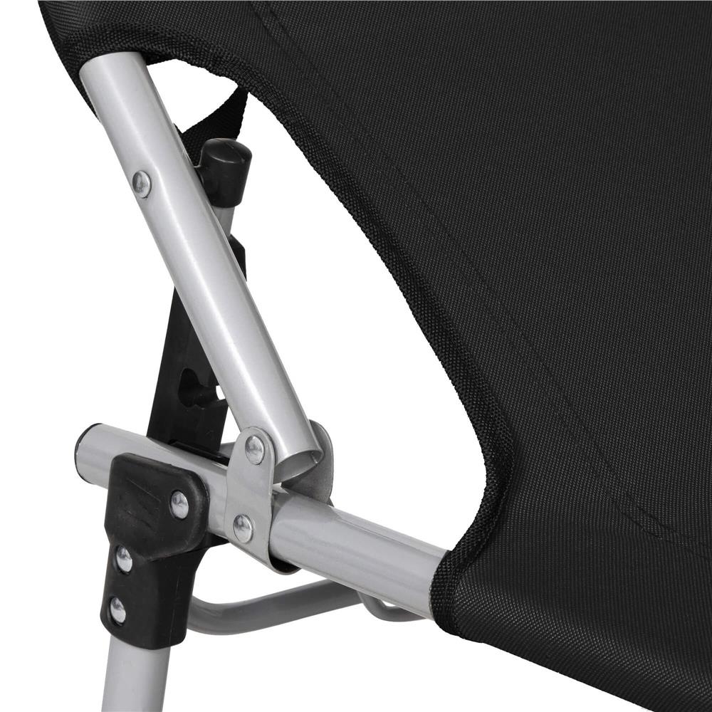 Sezlong pliabil cu parasolar, 188x57x38cm, sarcina 120kg, gri antracit