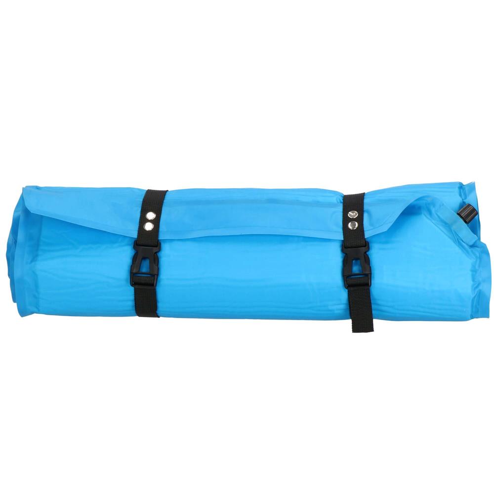 Saltea plabila cu perna din spuma poliuretanica, cu autoumflare, 186x53x2.5cm, albastra