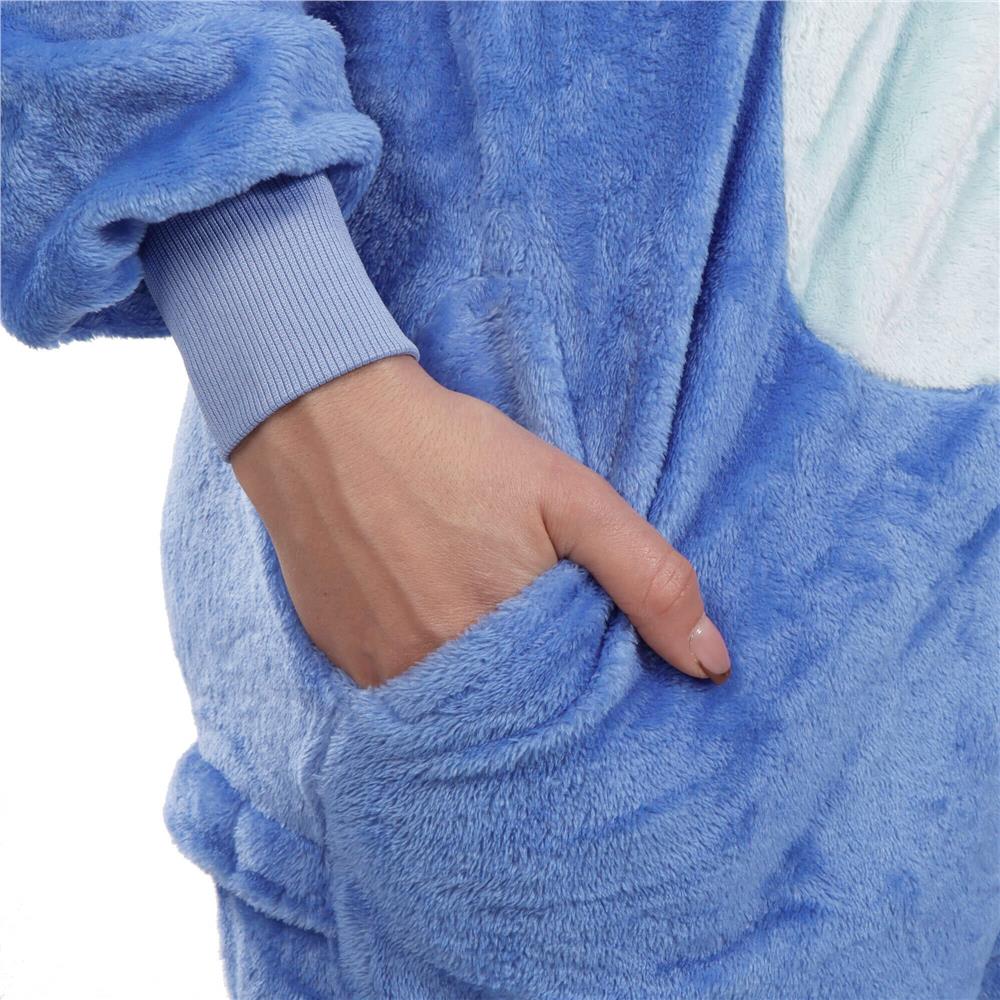 Pijama tip salopeta pentru copii, model stitch, marime 120-130cm