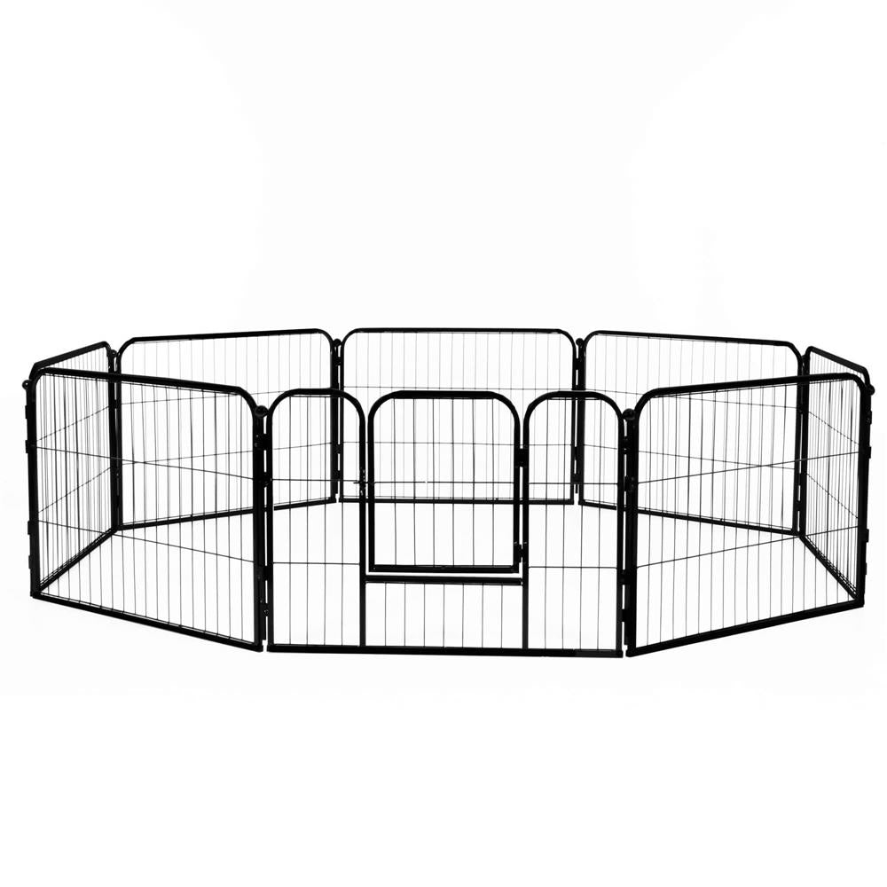 Tarc pentru animale de companie, din fier, forma configurabila, cu usa de acces, 5XL, 160x160x60cm, negru