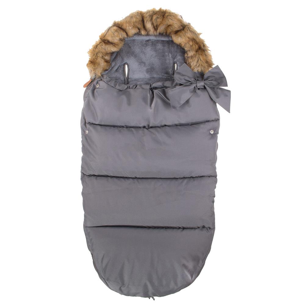 Sac iarna de bebelusi pentru carucior, marime universala, 90x45cm, gri inchis