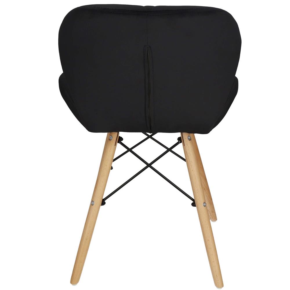 Set 4 scaune dining Torino pentru bucatarie tapitat cu catifea, 40x72cm, negru