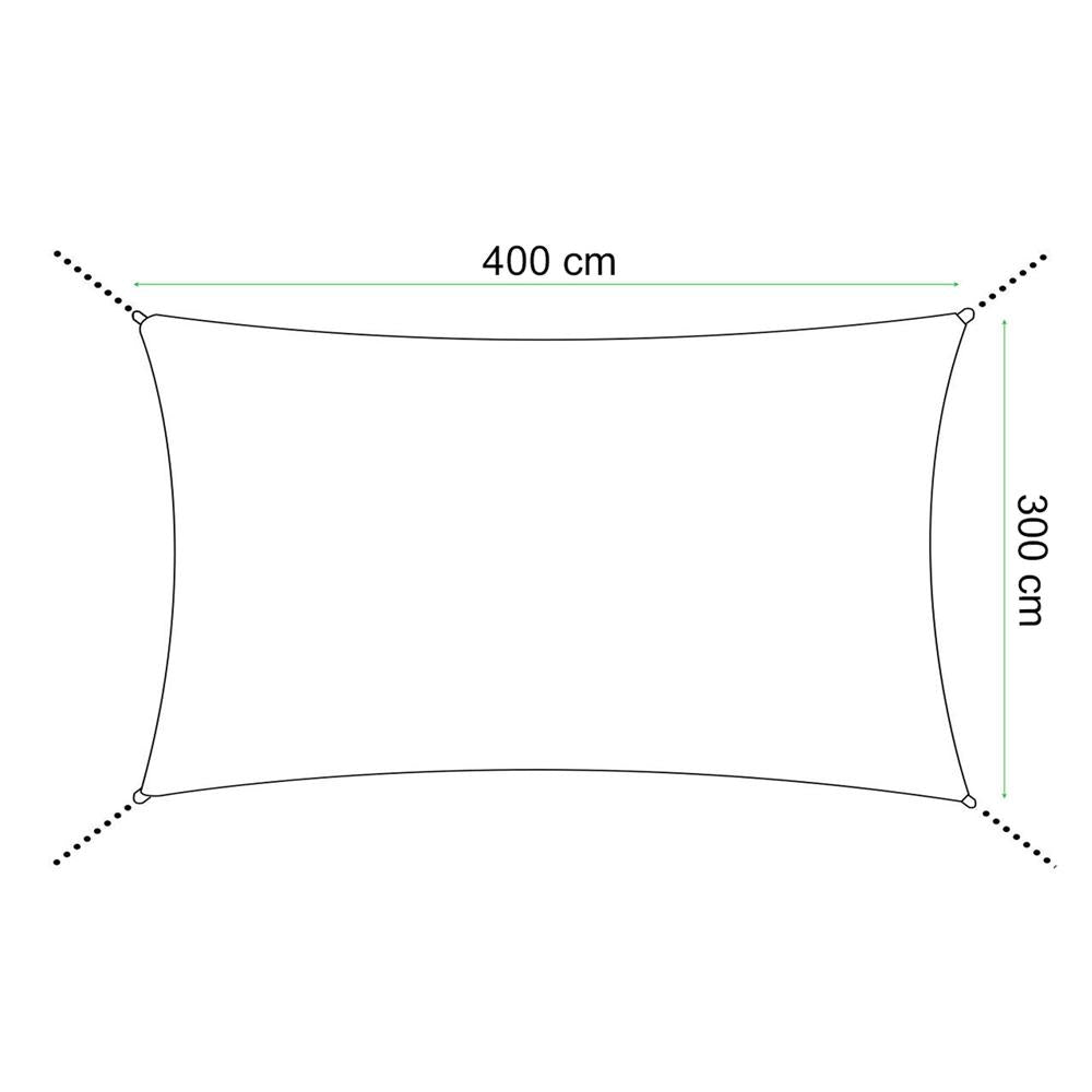 Copertina prelata de soare, dreptunghiulara, impermeabila cu protectie UV, 4x3m, bej