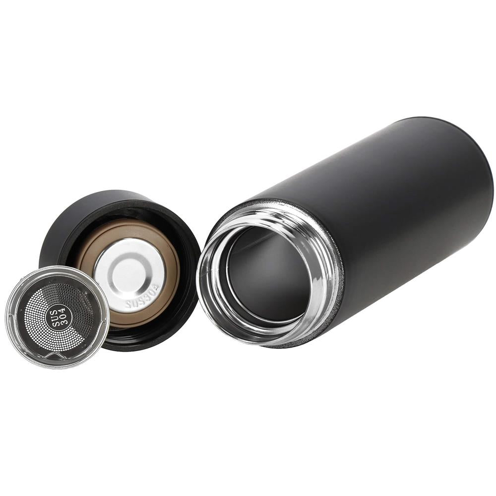 Cana termos Smart, inox, display LED, afisare temperatura, 500ml, 23cm, negru