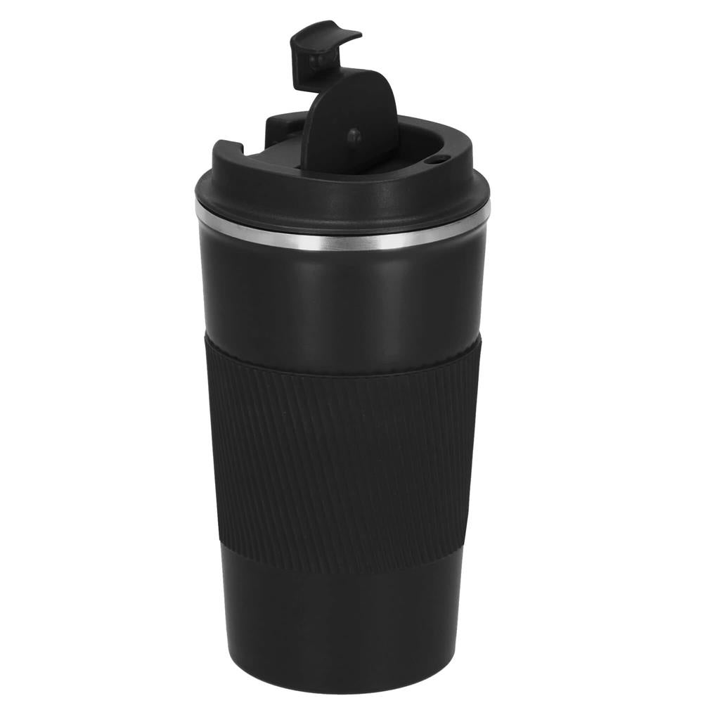 Cana termos calatorie, perete din inox dublu izolat, 500ml, 9x16.5cm, negru