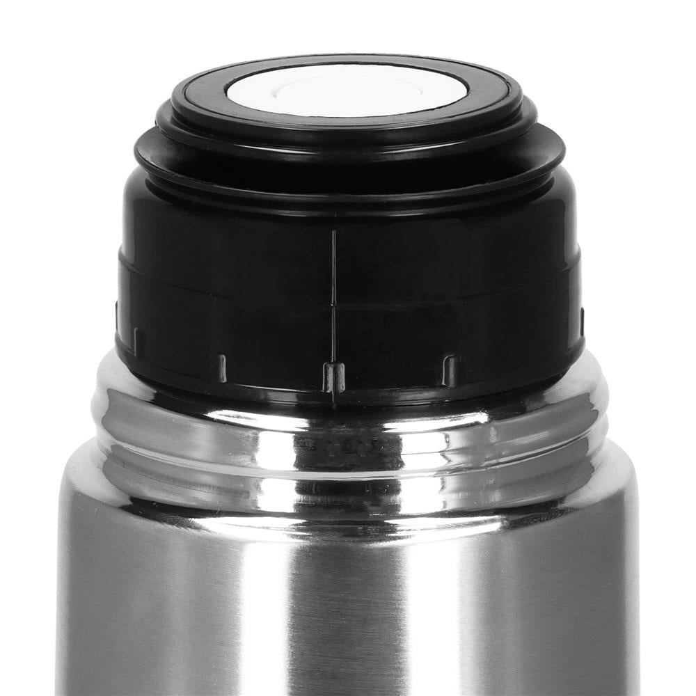 Cana termos cu pahar, perete din inox dublu izolat, 500ml, 24cm, argintiu