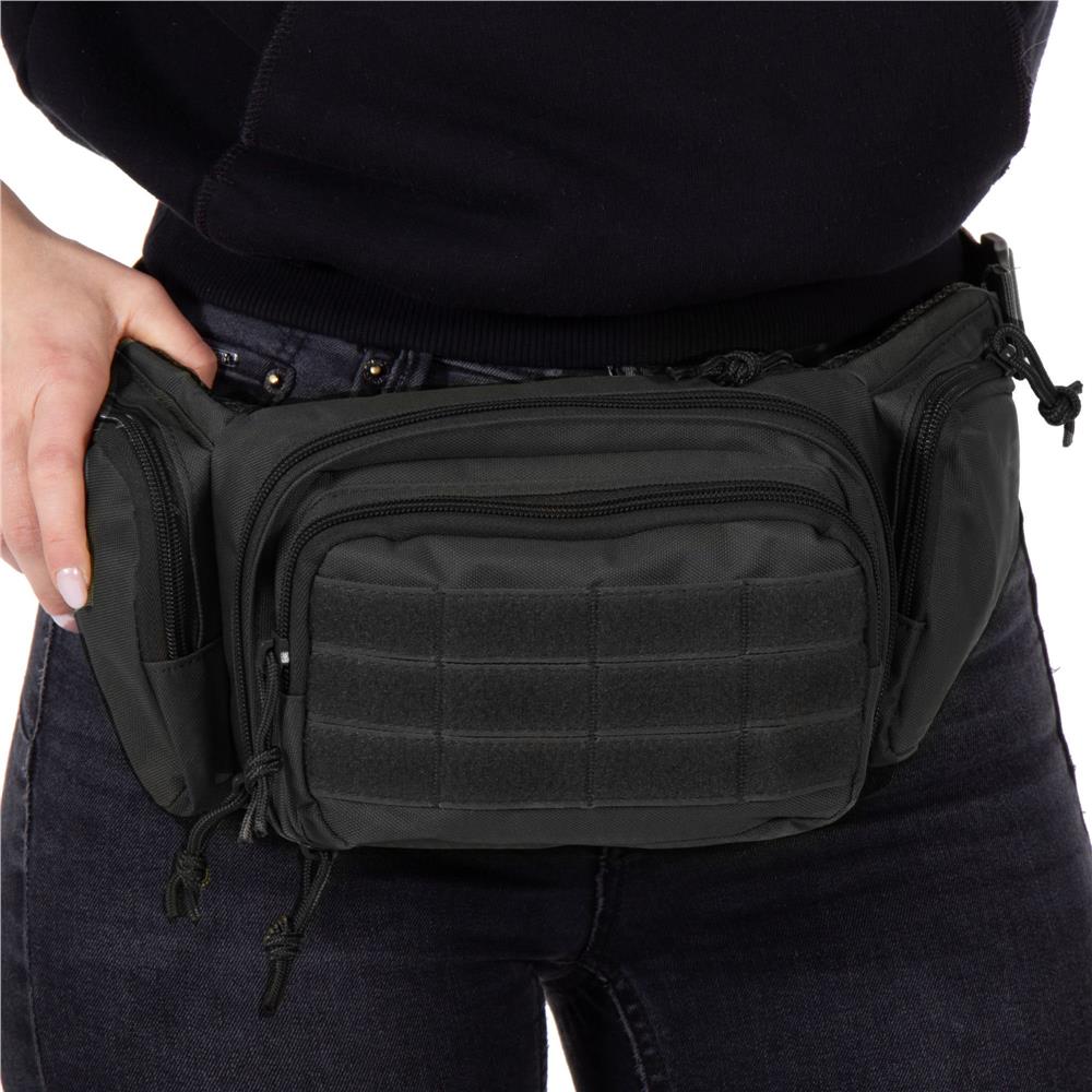 Borseta incapatoare pentru umar sau brau, impermeabila, unisex, 43x15cm, negru