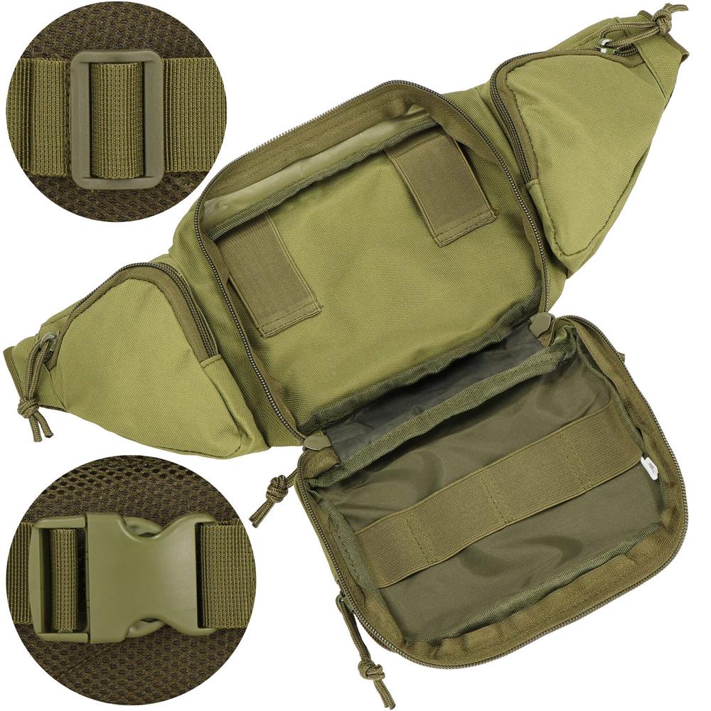 Borseta incapatoare pentru umar sau brau, impermeabila, unisex, 43x15cm, verde
