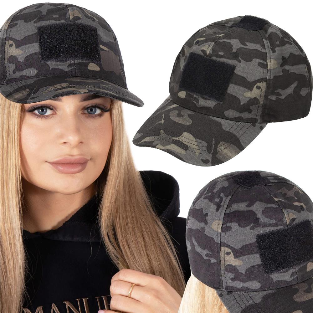 Sapca tactica cu cozoroc curbat, cu scai pentru atasare patch, unisex, culoare camuflaj